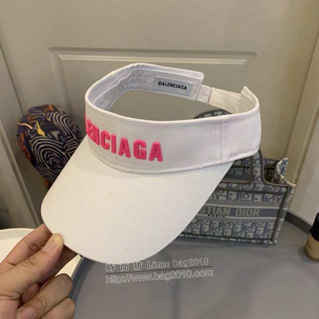 Balenciaga新品女士帽子 巴黎世家新款彩色純棉立體logo空頂帽遮陽帽  mm1664